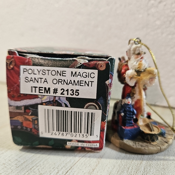 Polystone Santa Ornament - Picture 8 of 8